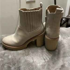 Women's Cream Ankle Boots